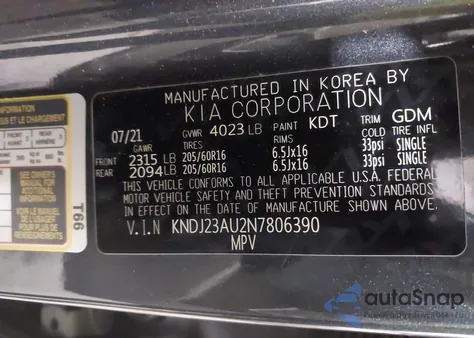 2022 Kia Soul Lx from USA, damaged, VIN KNDJ23AU2N7806390